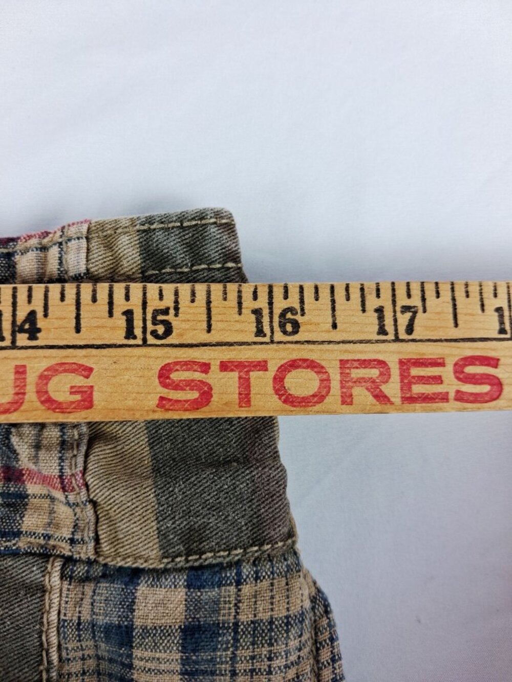 Ruff Hewn Plaid Patchwork Cotton Shorts Men’s Size 34 (read) Casual - Picture 4 of 9